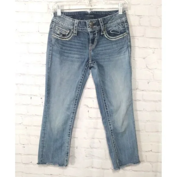 Vigoss The Dallas Capri Women's Jean Size 1/2 X 21 Thick stitch! (26x21) - Picture 3 of 6
